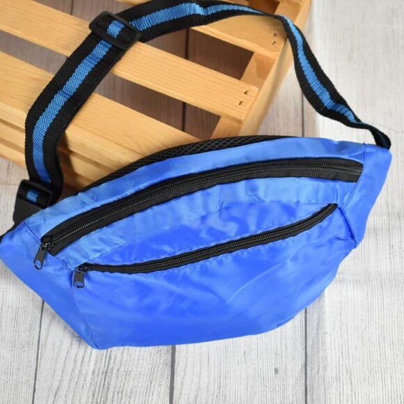 Electric Blue Lightweight Nylon Fanny Waist Pack - Picture 3 of 4